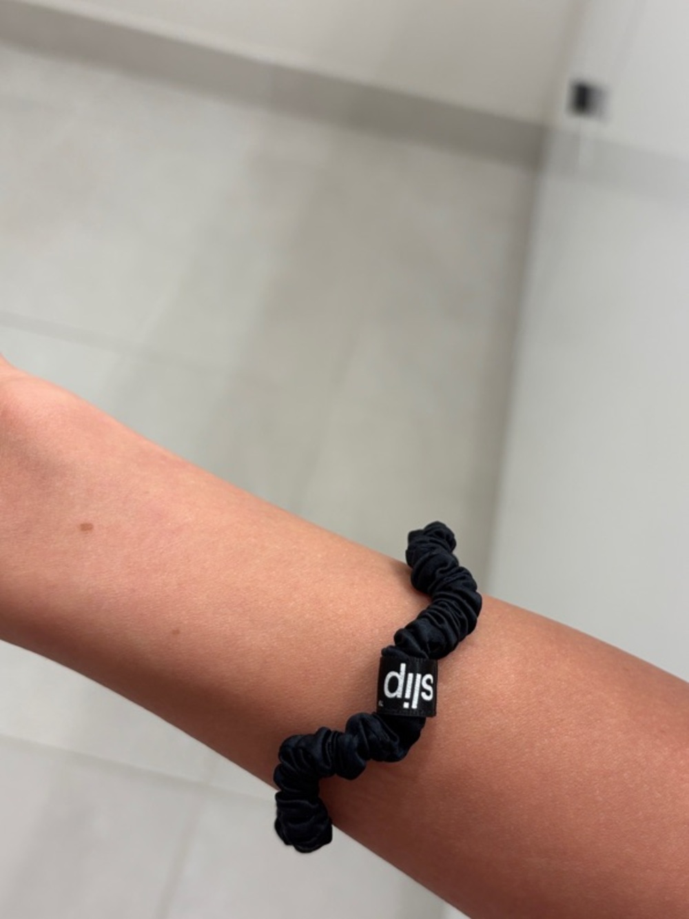 slip Black Logo Scrunchie